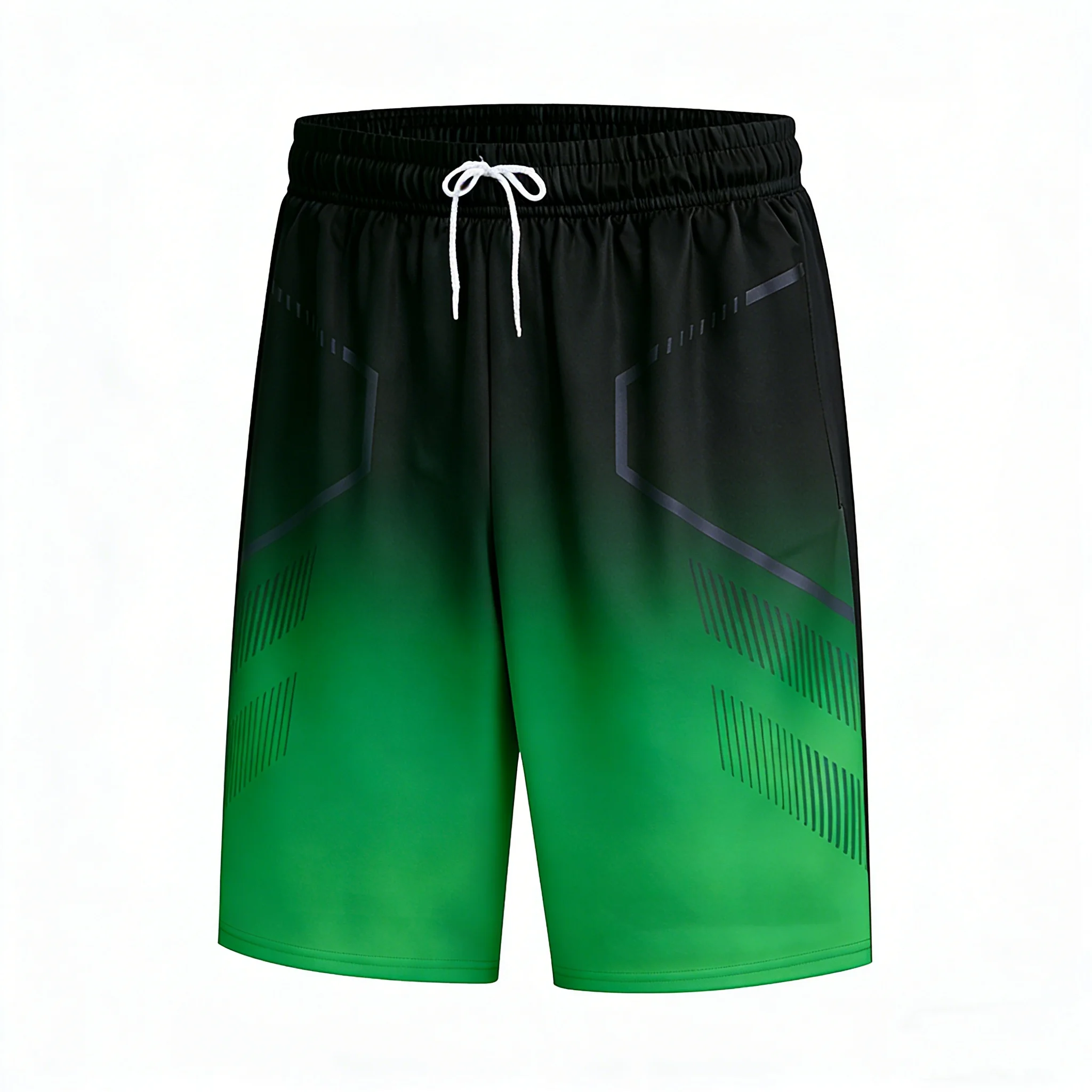Men’s quick dry running basketball gym training five-point sports shorts green