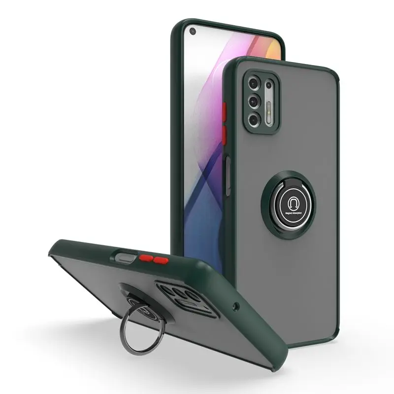 Durable Shockproof Matte Case with Car Magnet Ring Holder