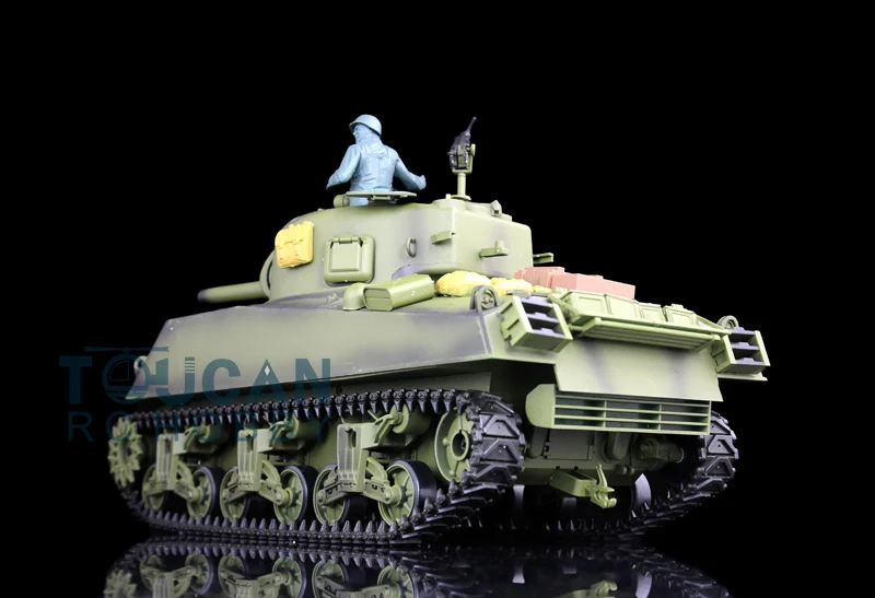 Toys HENG LONG 1/16 7.0 Plastic M4A3 Sherman 3898 360° Turret Barrel Recoil RC Tank TH17669-SMT4 4