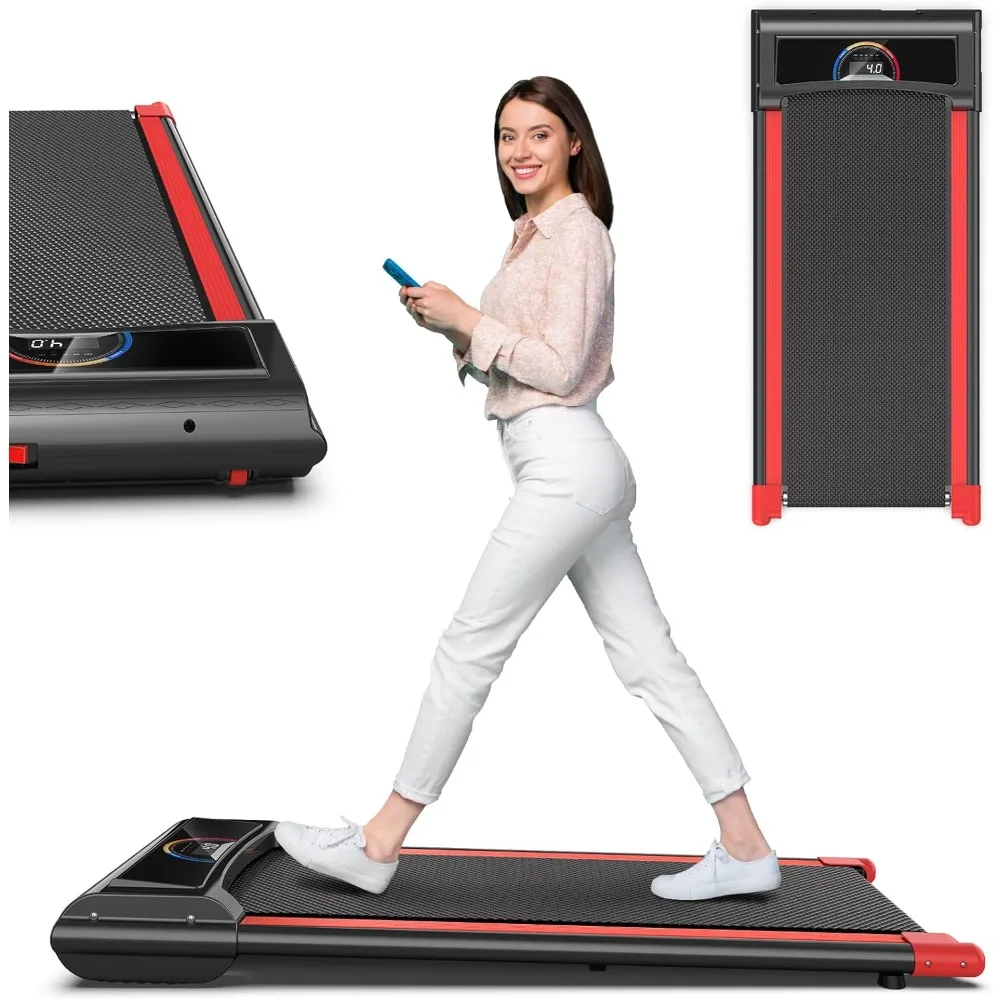 Treadmills Walking Pad,Max 2.5 HP Portable Under Desk Treadmill,265LBS Capacity Installation-Free ,Remote Control LED Display