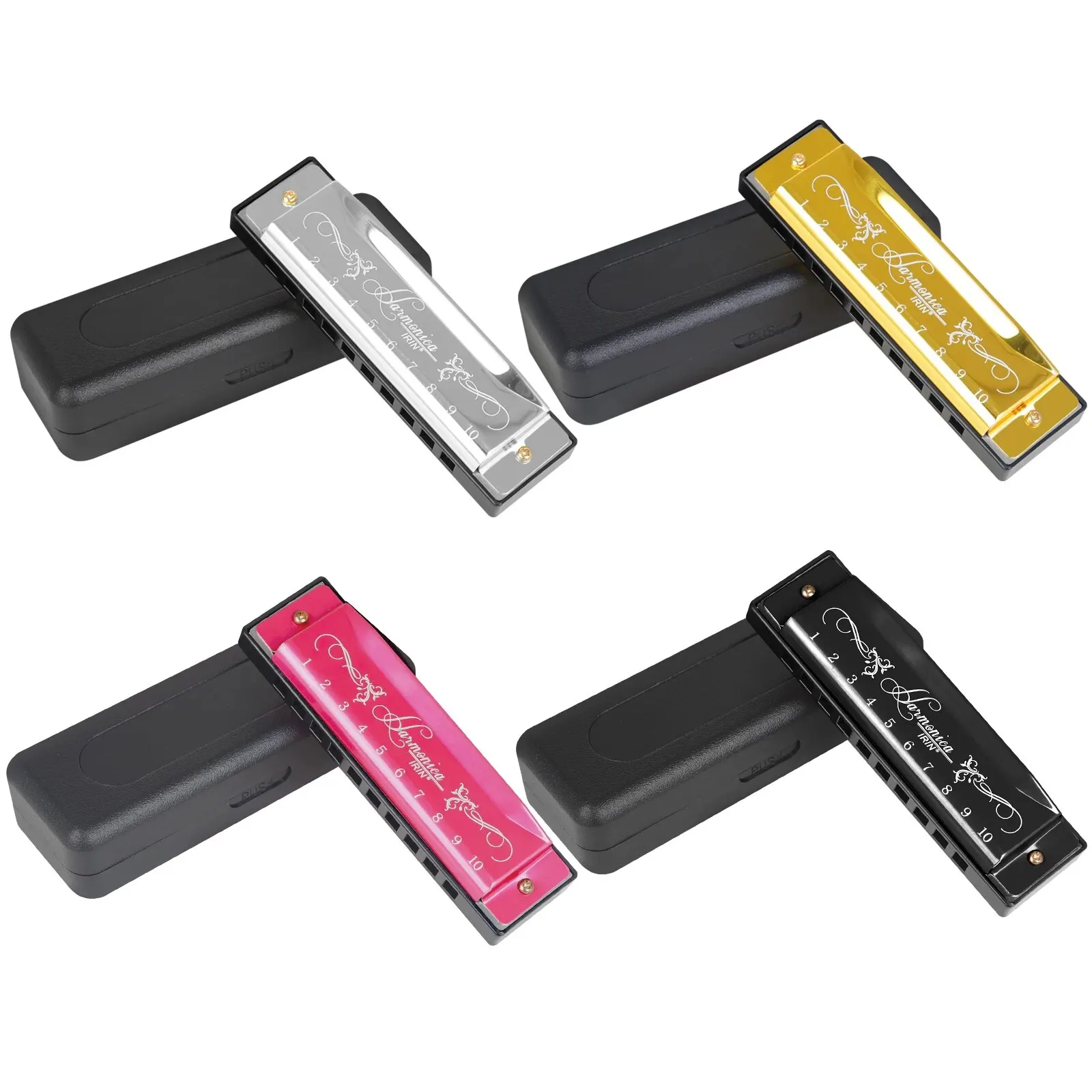 Chromatic harmonica diatonic harmonica 10 Hole 20 Tone Colorful C Key Woodwind Instrument Suitable for Beginners Teaching Playing Gift