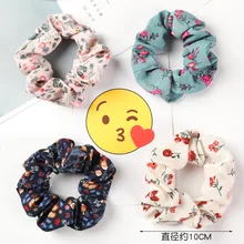 

5PCS New Hair Female Cute Little Flower Cloth Art E. Hair Bands Play High Twist Balls Chittering Hair Ring