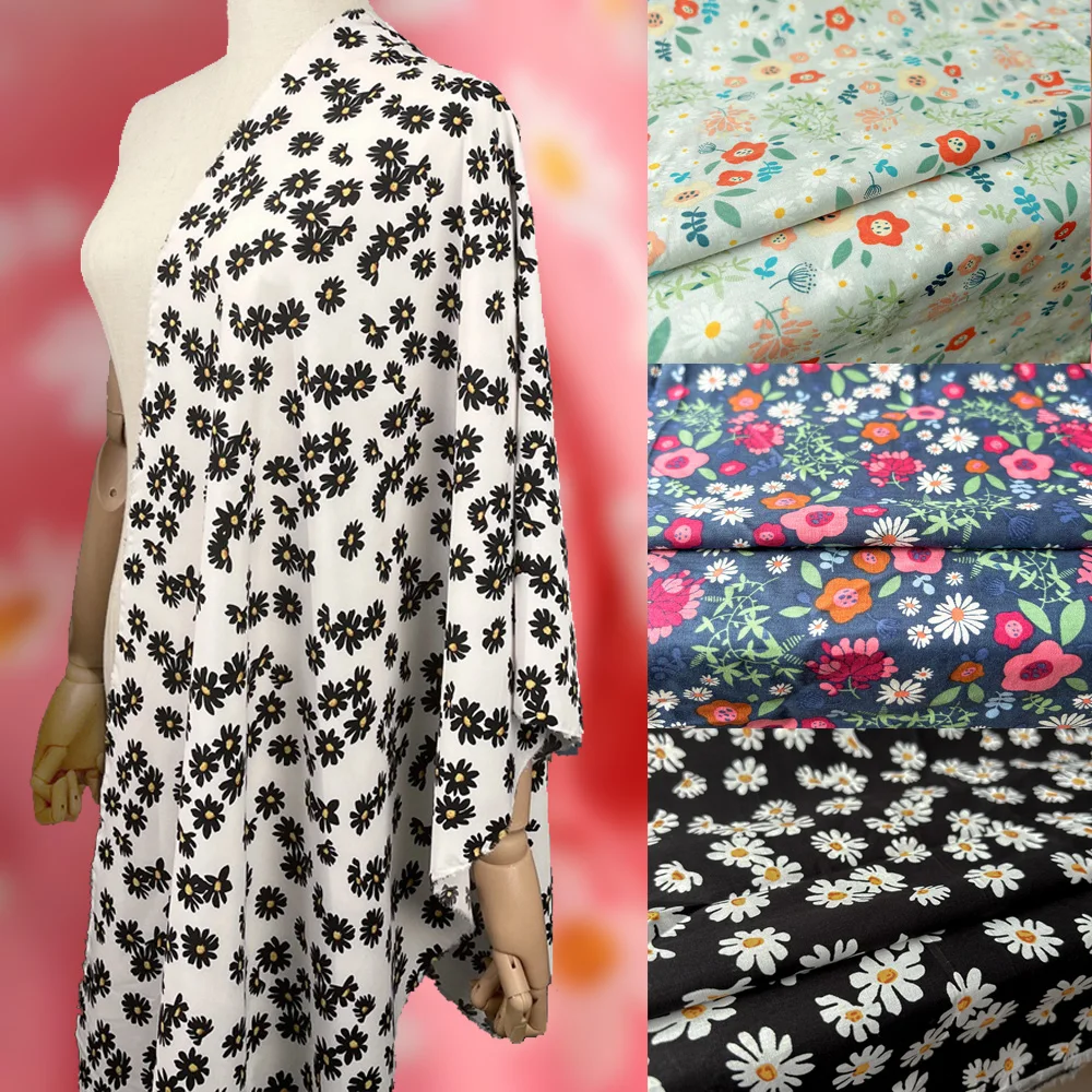 150×50cm Cotton Poplin Pastoral Floral 40S Liberty Fabric For Children Women Sewing Clothes Dress Skirts DIY Handmade Patchwork