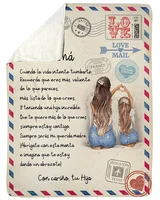 POR AVION CARTA A MI MAMA CON CARIÑO TU HIJA| Comfortable high-quality fleece Sherpa woven blanket 2