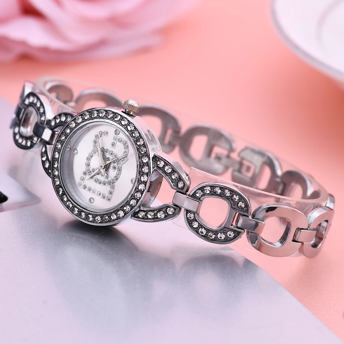 Luxury Brand Women watches electronic watch rhinestone fashion full steel bracelet watch casual boutique ladies dress elegant quartz wristwatch