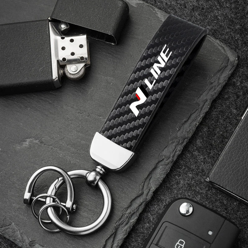 Carbon Fiber Style Microfiber Leather Keychain
