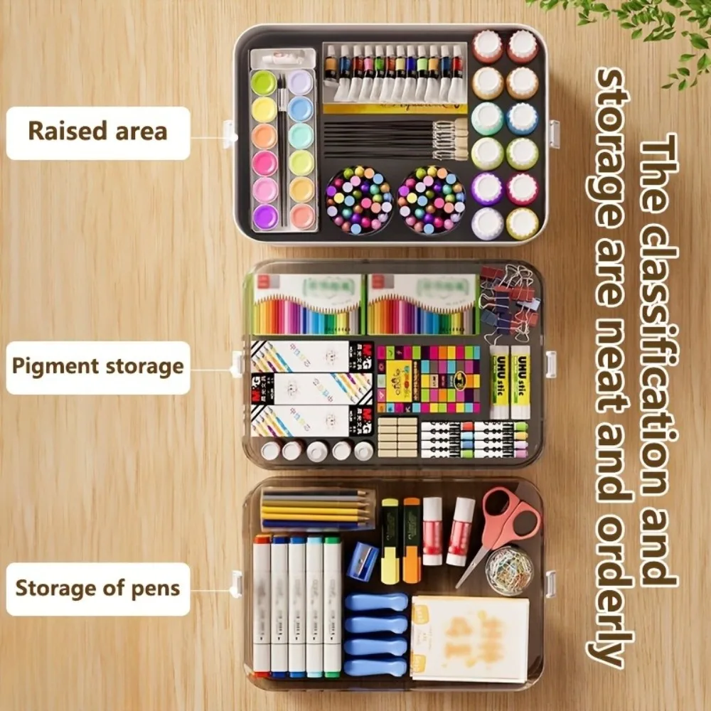 Medicine & First Aid Organizer Box,5-Layer Large Capacity with Transparent Durable Plastic Storage,Multi-Compartment Design