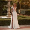 RODDRSYA Wedding Dress Chiffon Cap Sleeves Applique Double V-Neck Bride Gowns Side Split Vestidos Novias Boda Sweep Train Custom 1