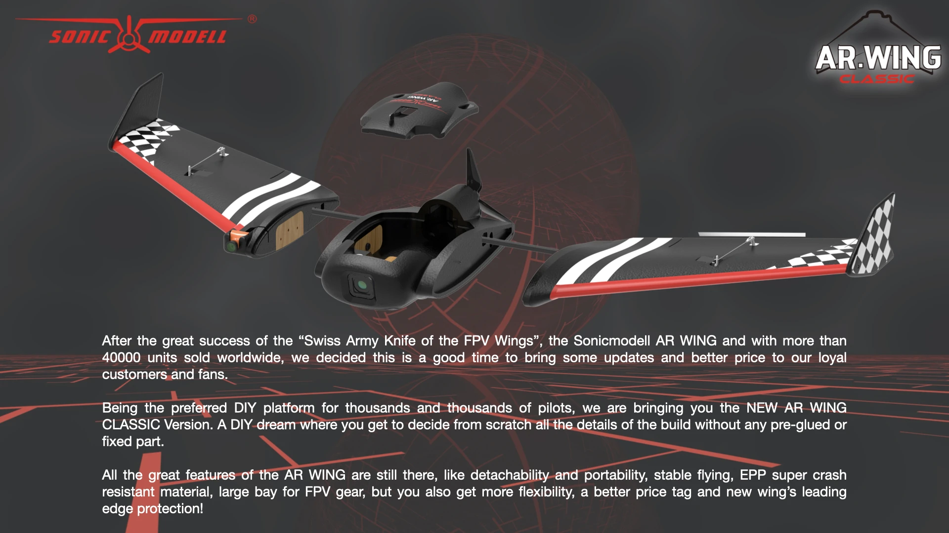 Sonicmodell AR WING CLASSIC 900mm Wingspan EPP FPV Flying Wing RC Airplane Unassembled KIT PNP