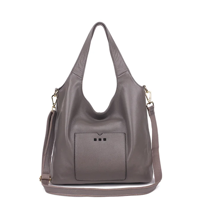 Bag Tote Leather Women's Genuine Shoulder Crossbody Y2k New Head Layer Cowhide Bucket Versatile Underarm Large Capacity Retro