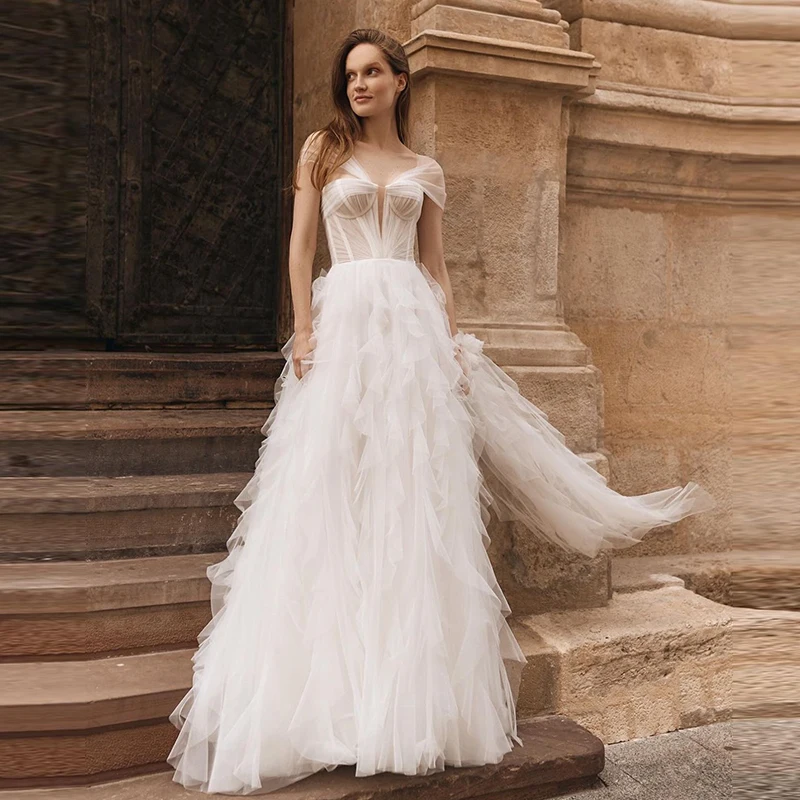 

Simplicity Wedding Dress Organza Satin With Embroidery Lace Ball Gown A-Line Full Sleeve O-Neck Bride Dress Vestido De Novia But