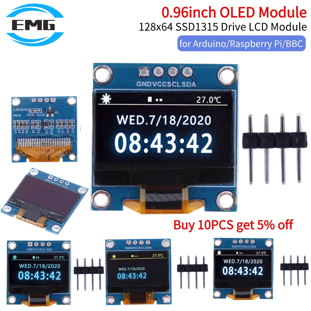 0-96inch-OLED-Display-Module-SSD1315-128X64-4pin-IIC-LCD-Screen-Board ...