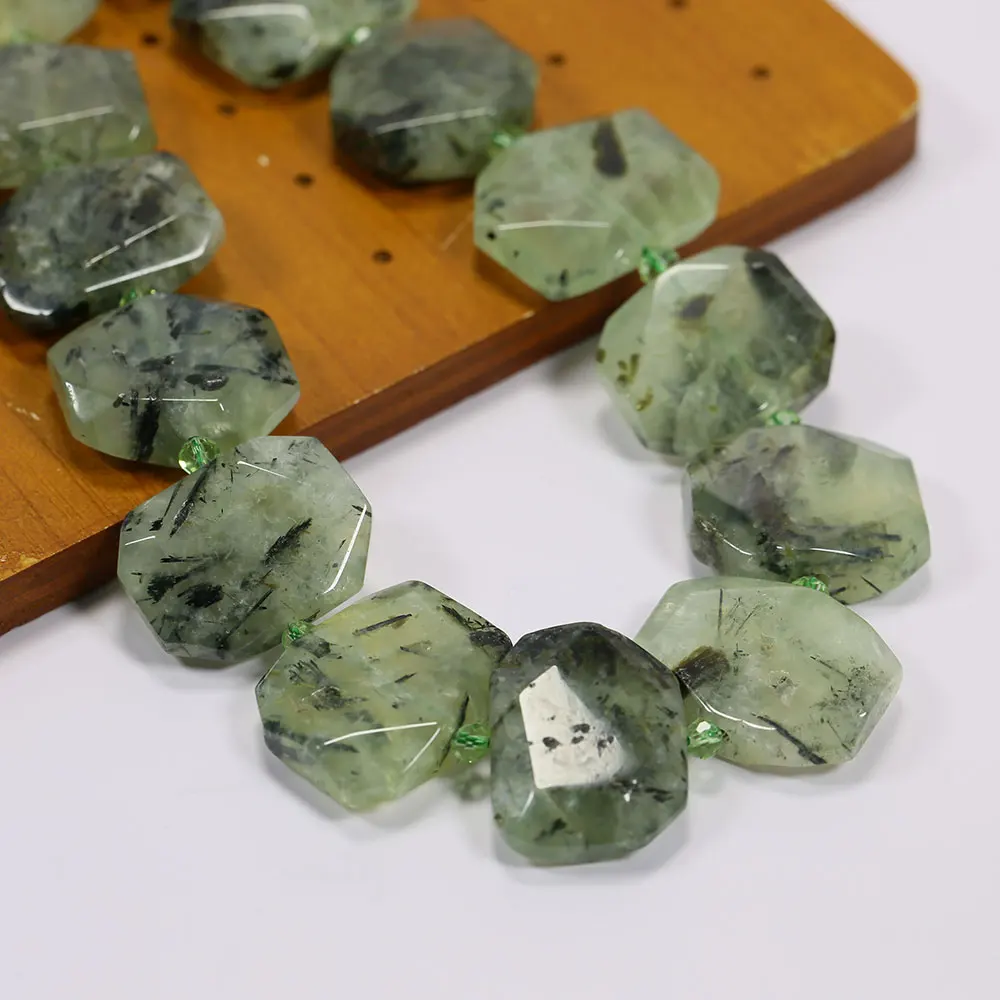APDGG Faceted Prasiolite Green Prehnite Cushion Rectangle Rectangular Loose Beads Strands Jewelry Making DIY