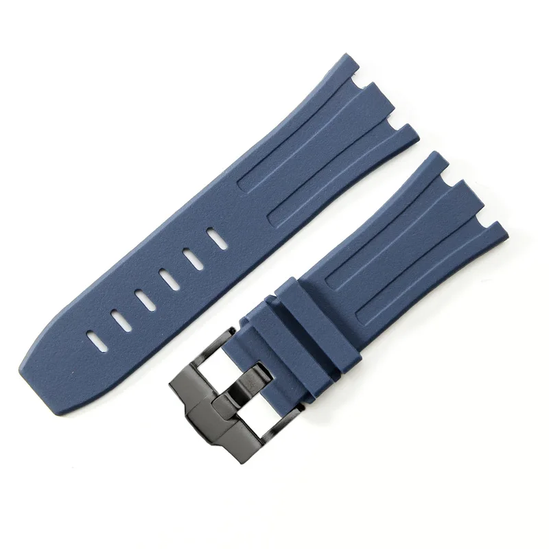 Premium Silicone Rubber Strap for Luxury Watch Collection, 28mm Width