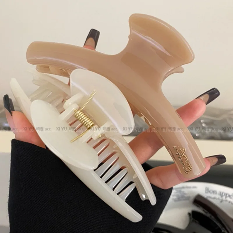 Acrylic clip with high-end hair grabbing and large hanger design, new hair clip for women, shark at the back of the head