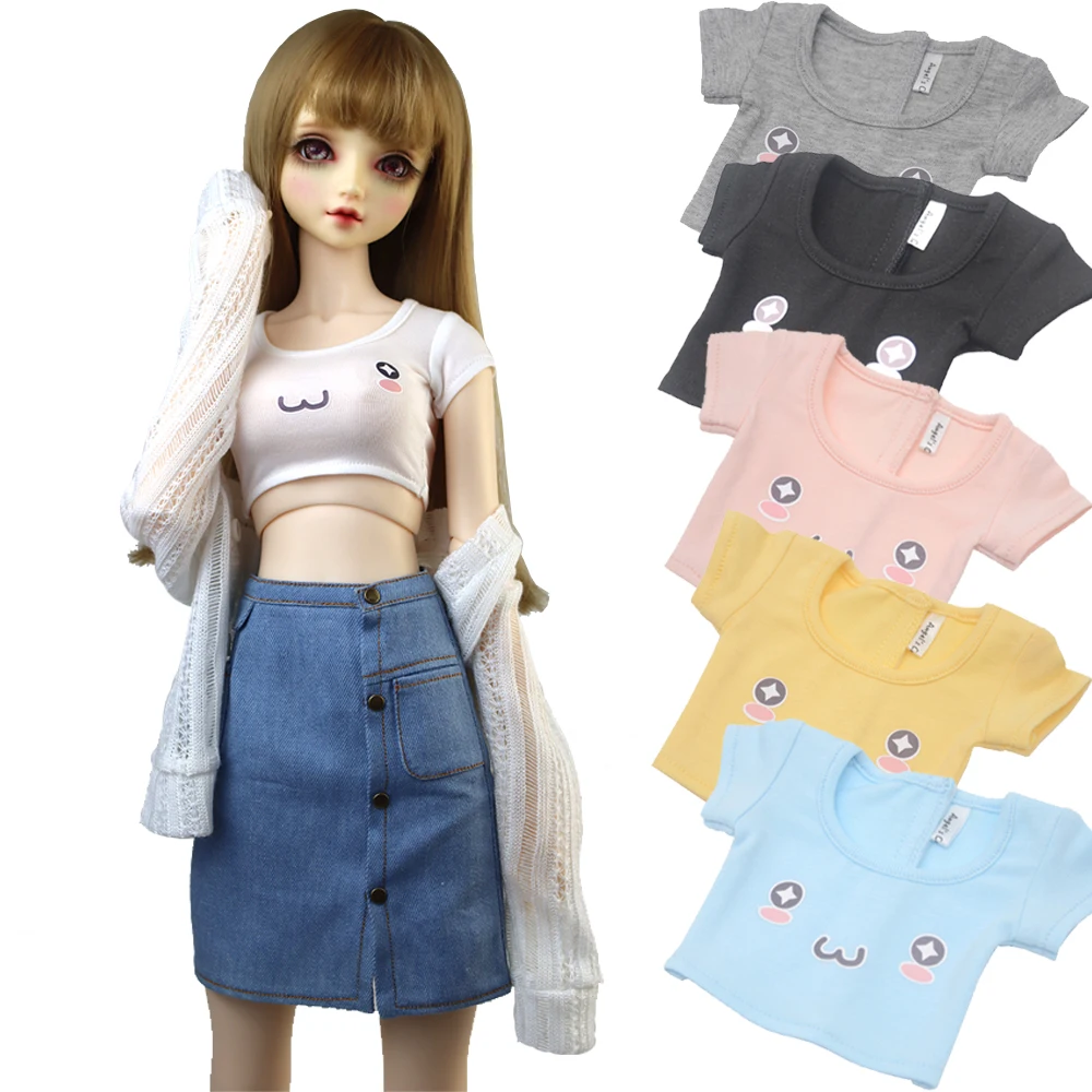 BJD Doll Clothes 1/3 1/4 1/6 DD SD Doll Fashion Print T-Shirts Gifts for Girls