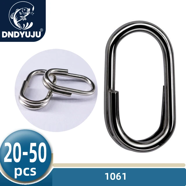 DNDYUJU Fishing Oval Lure Circle Pike Stainless Steel Rolling Swivel Oval  Split Rings Fishing Accessories Connector