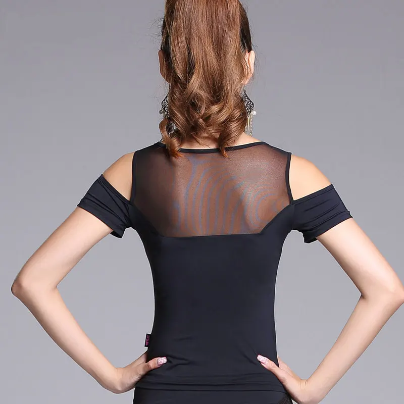 

Latin Top Women Dance Basic Top Training Suit Girl Dancewear Ballroom Samba Tango Flamengo Dancing Practice T-shirt Costume