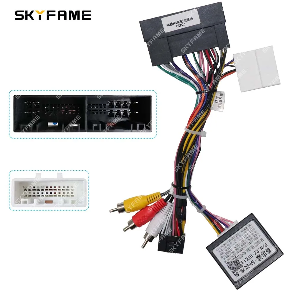 SKYFAME Car 16pin Wiring Harness Adapter Canbus Box Decoder Android Radio Power Cable For Hyundai ix45 16 KIA K3