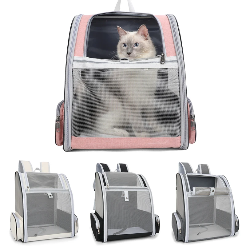 Pet Supplies Mesh Breathable Double Shoulder Dog Backpack Outdoor Travel Cat Bag For Cats And Puppy Carrying Pet Supplies