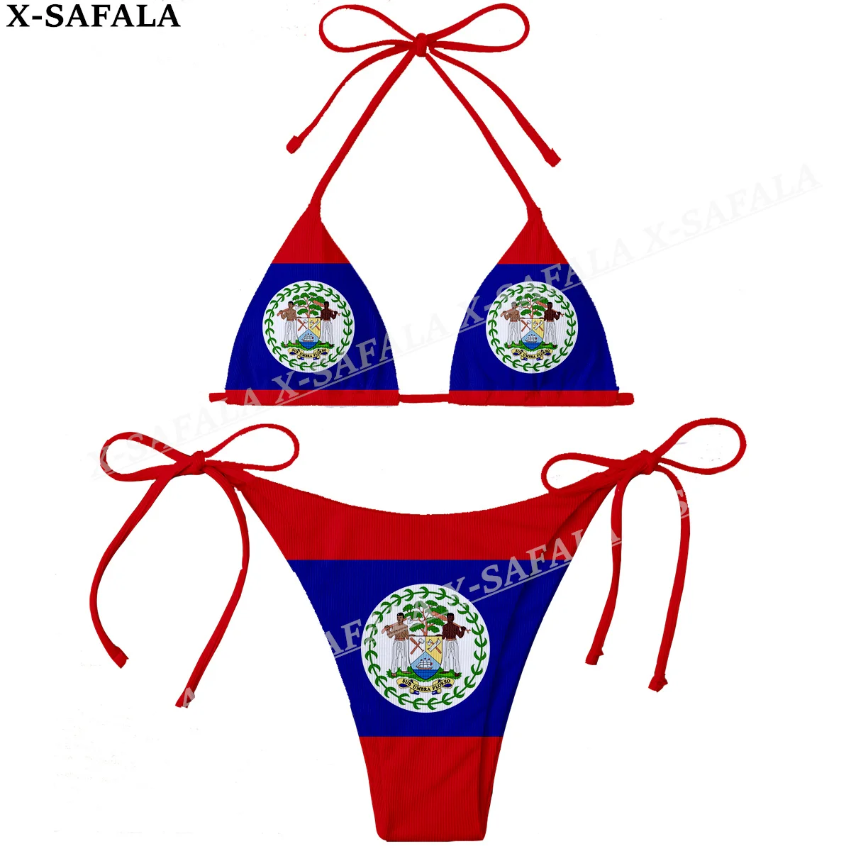 Belize Country Flag 3D Print Women Micro Sexy Bikini Bra Set Summer Beachwear Sexy Beach Two Pieces Bathing Suits Swimwear