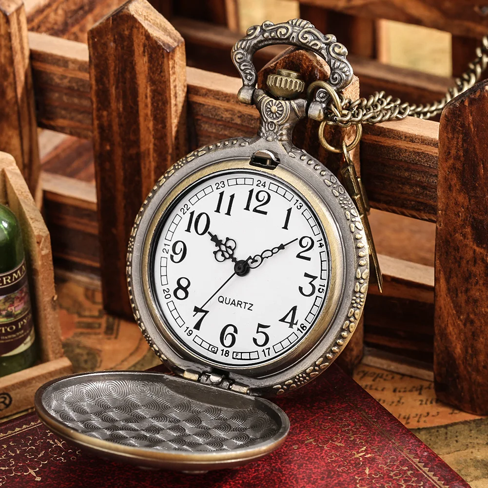 Reloj de bolsillo de cuarzo para hombre y mujer, pulsera con