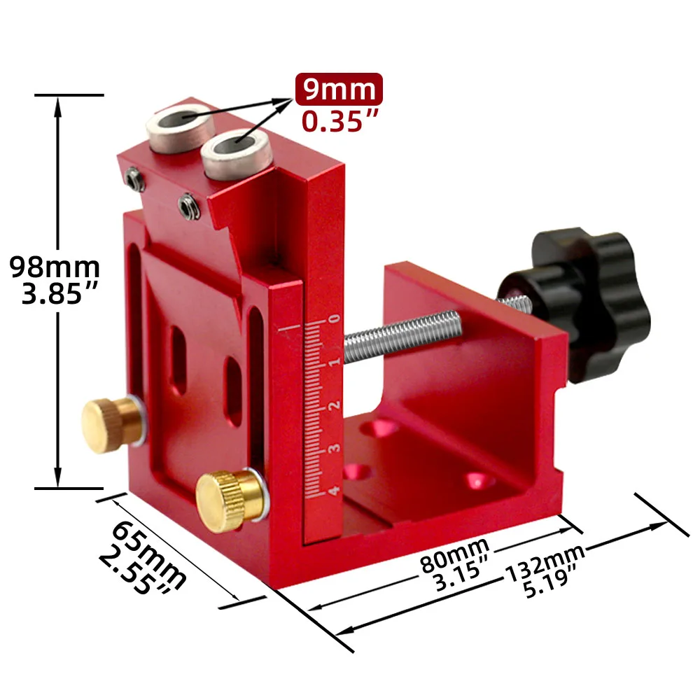 9Mm Boor Of Nieuw Zakgat Boorgeleider Plug Jig Schuine Gat Locator Boorkit Aluminium Houtbewerker Diy Tools