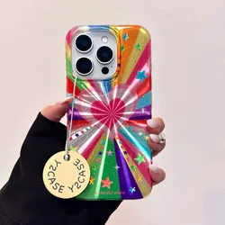 Vibrant Rainbow Laser Love Star Anti - Fall Phone Case for iPhone 12 Mini (A)