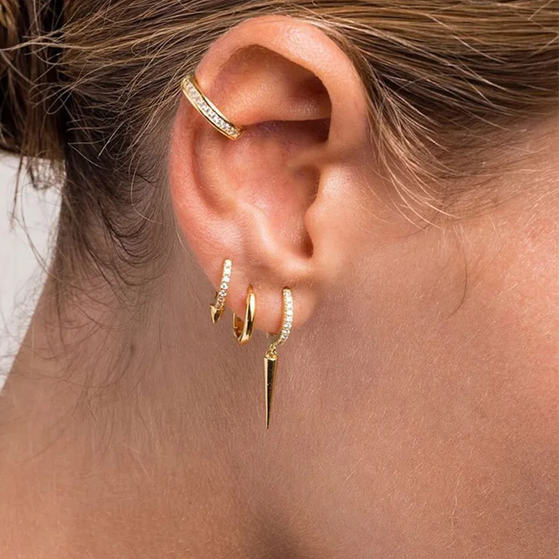 Hippie Sword Dagger Pendant Hoop Earrings For Women Man