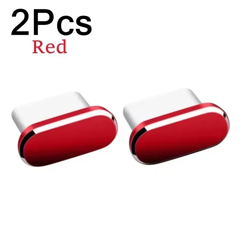 2-Pack Metal Dust Plugs for USB Type-C Charge Port Protection