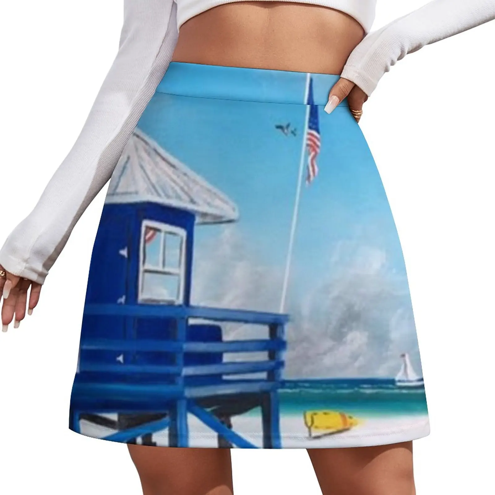 

Meet At Blue Lifeguard Stand Mini Skirt Womens dresses Women's dress Summer skirt Women's summer skirts