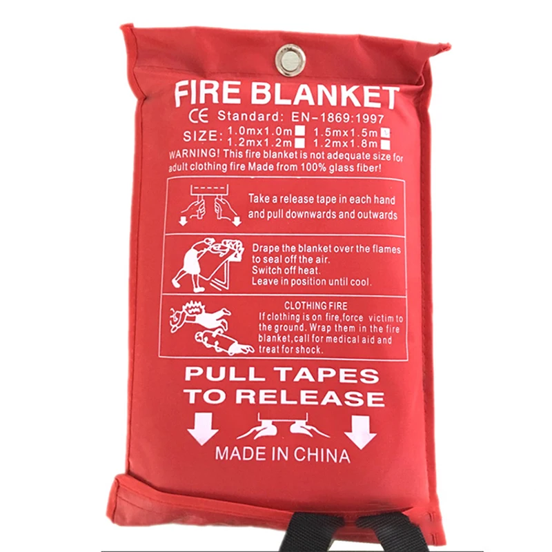 1M x 1M Sealed Fire Blanket Home Safety Fighting Fire Extinguishers Tent Boat Emergency Survival Safety Cover Survival Tools
