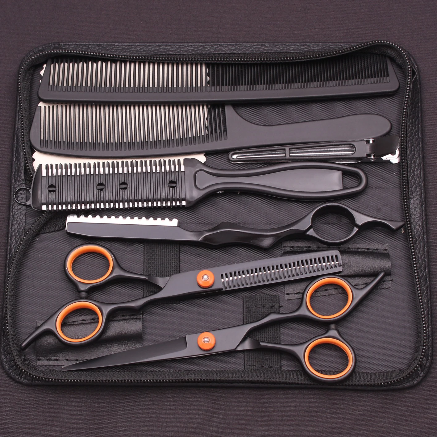 Hair Cutting Scissors 6.0'' Stainless Cutting Shears Thinning Hairdressing Haircut Comb Razors Set Salon Barber & Home C1001