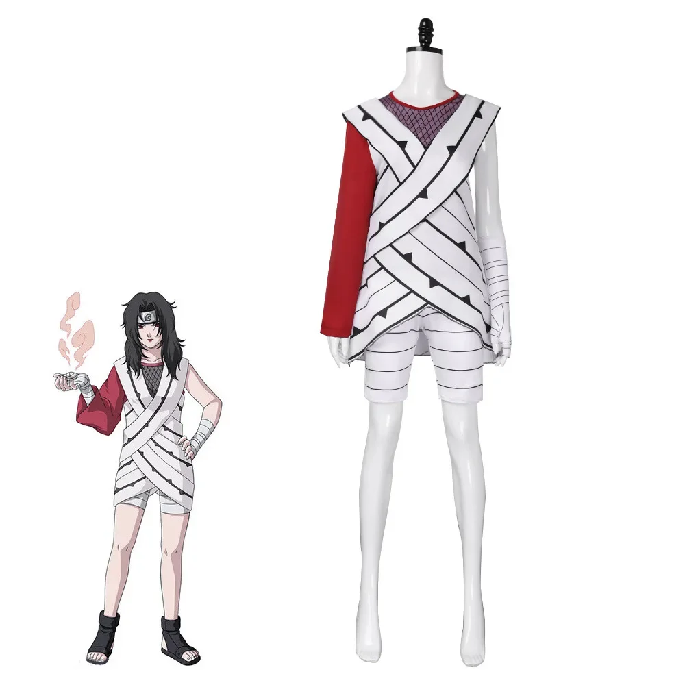 Naruto: Sarutobi Asuma | White Striped Battle Suit Cosplay Costume 19 White Striped Battle Suit Cosplay Costume for Women