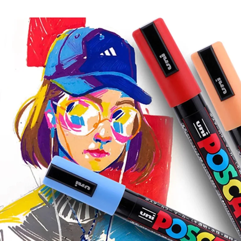 Uni Posca Paint Markers Set Acrylic Drawing Painting Pens Pencil