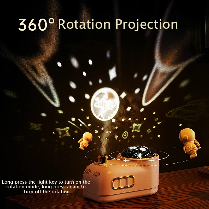 350ml Ultrasonic Humidifier Retro Mini Train USB Charging Aroma Air Diffuser Essential Oil Mist Maker Fogger Projection Light