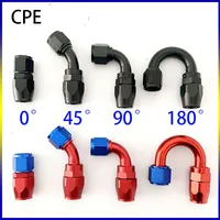 CPE 2ชิ้น AN6 AN4 AN8 AN10 AN12หมุนสีดำท่อน้ำมันเชื้อเพลิงสายโคมไฟท่อน้ำมันเชื้อเพลิงปลายท่อนำกลับมาใช้ใหม่ได้0/45/90/180องศา 5