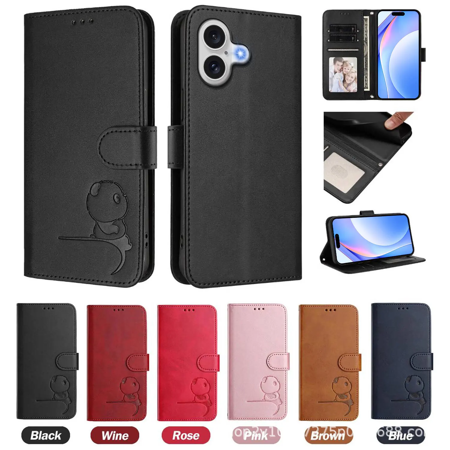 Adorable Panda Flip Case with RFID Leather Wallet and Card Slots