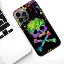 

Skeleton Rose Pattern Case For iPhone 13Pro Max 12 11 7 8Plus X XR XS MAX Skull Floral Flower Soft Phone Cover AntiScratch Funda