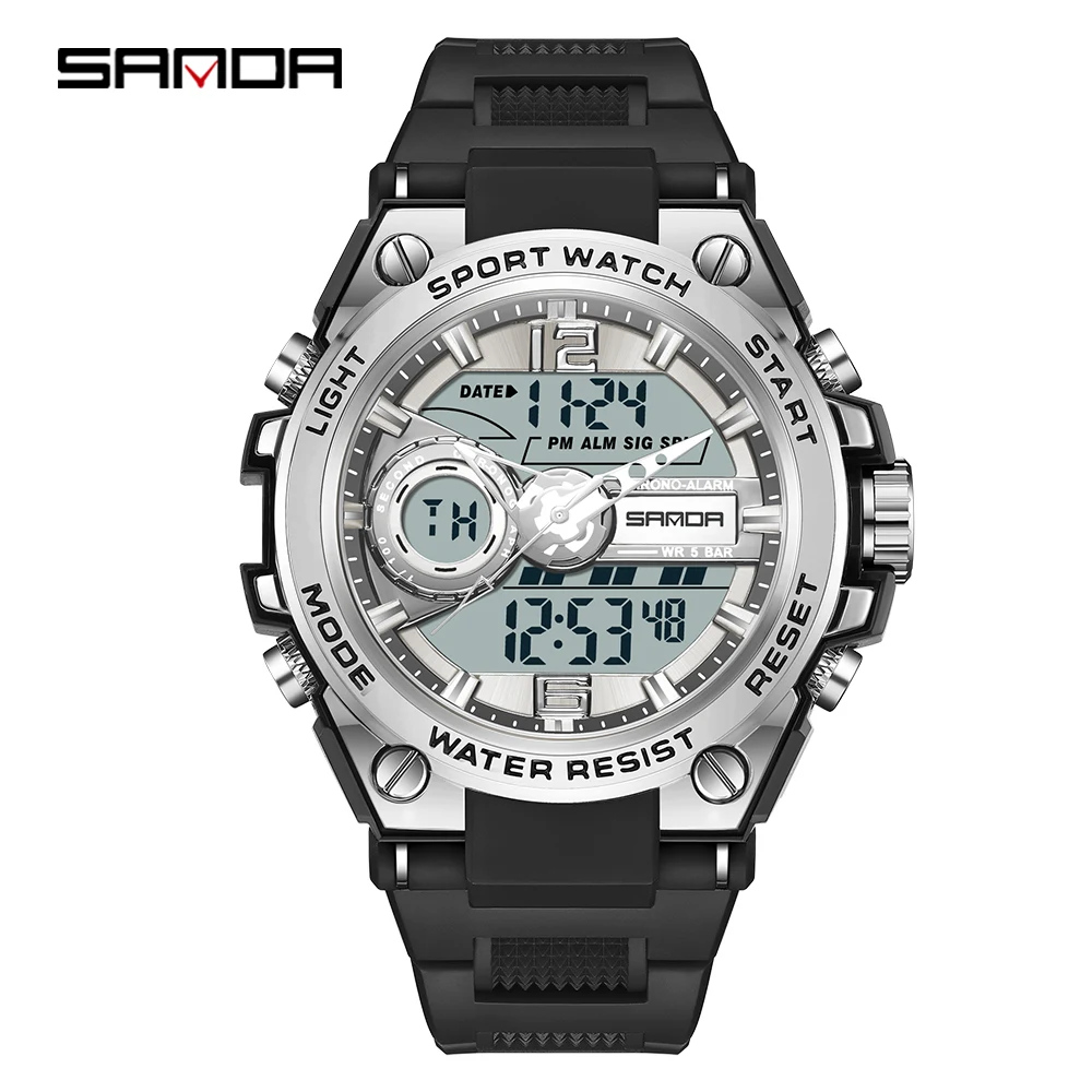 

SANDA G Style Sports Men's Watches Waterproof Quartz Military Resist LED Digital Watches Male Ms Clock Relogio Masculino