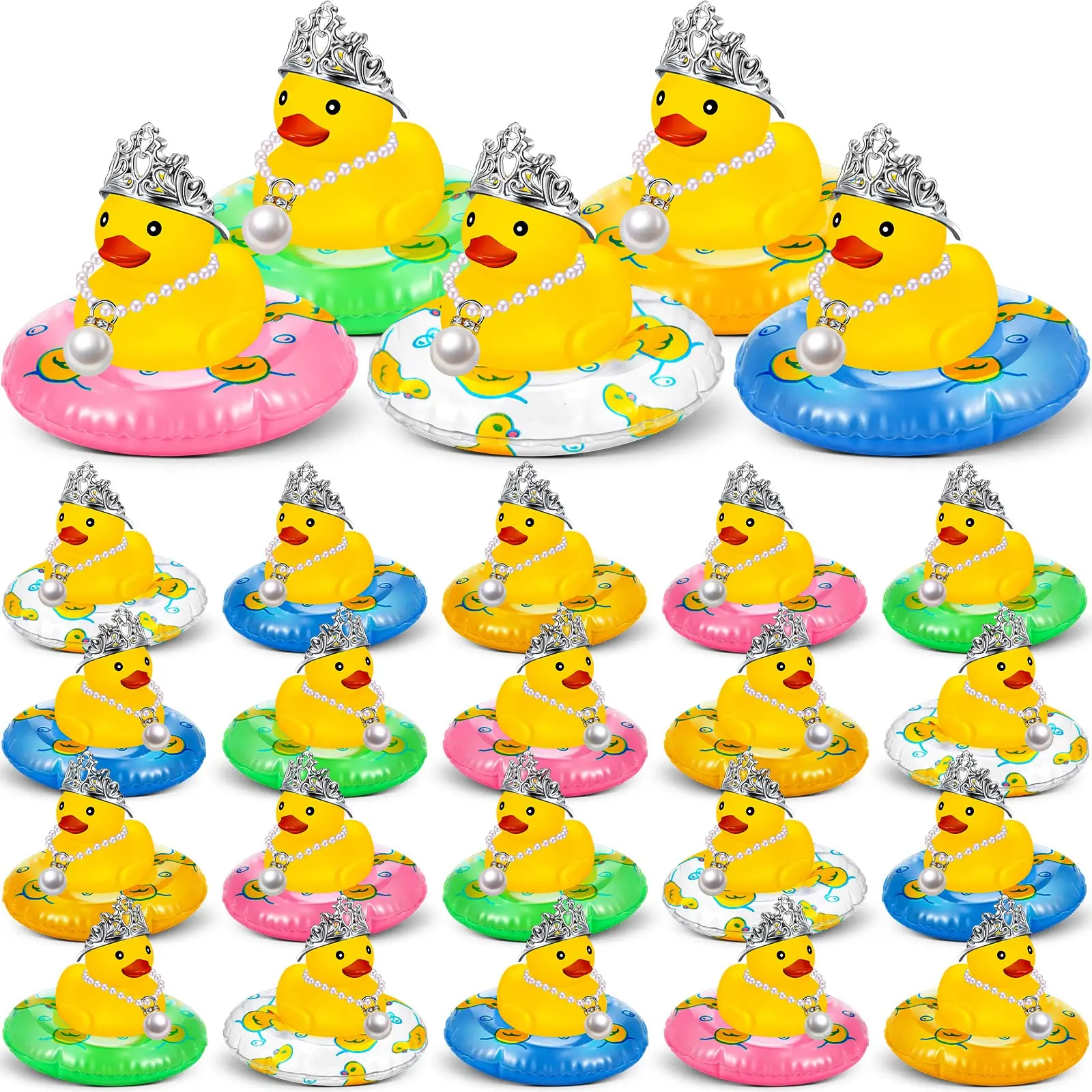 

20 Pcs Mini Summer Rubber Duck Car Ducks for Swimming Pool Party Favors Dashboard Decorations Duck Bathtub Car Ornaments Duck To