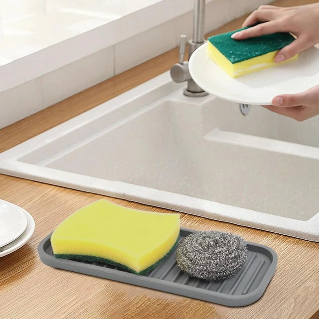 Sink Tray For Sponges Silicone Sponge Drain Dish Kitchen