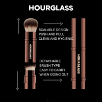 Hourglass Makeup Brush- No.26 Double Head Retractable Foundation Brush Fiber Smudge Face Makeup Brush 2