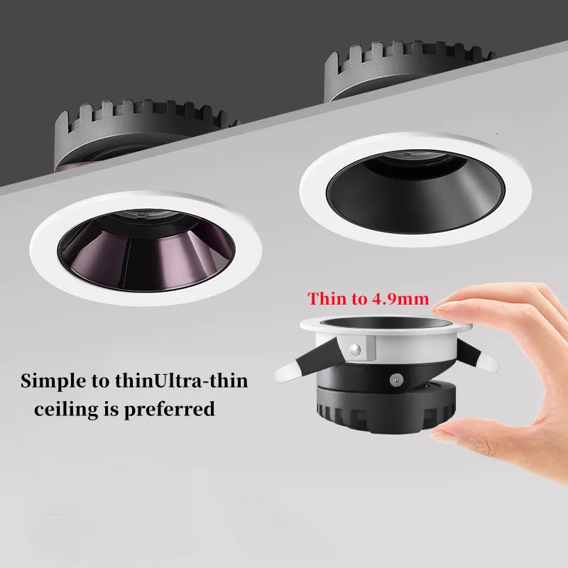 

Ultra-thin LED downlight embedded COB spotlight anti-glare adjustable 7W9W12W15W18W white living room kitchen interior lighting
