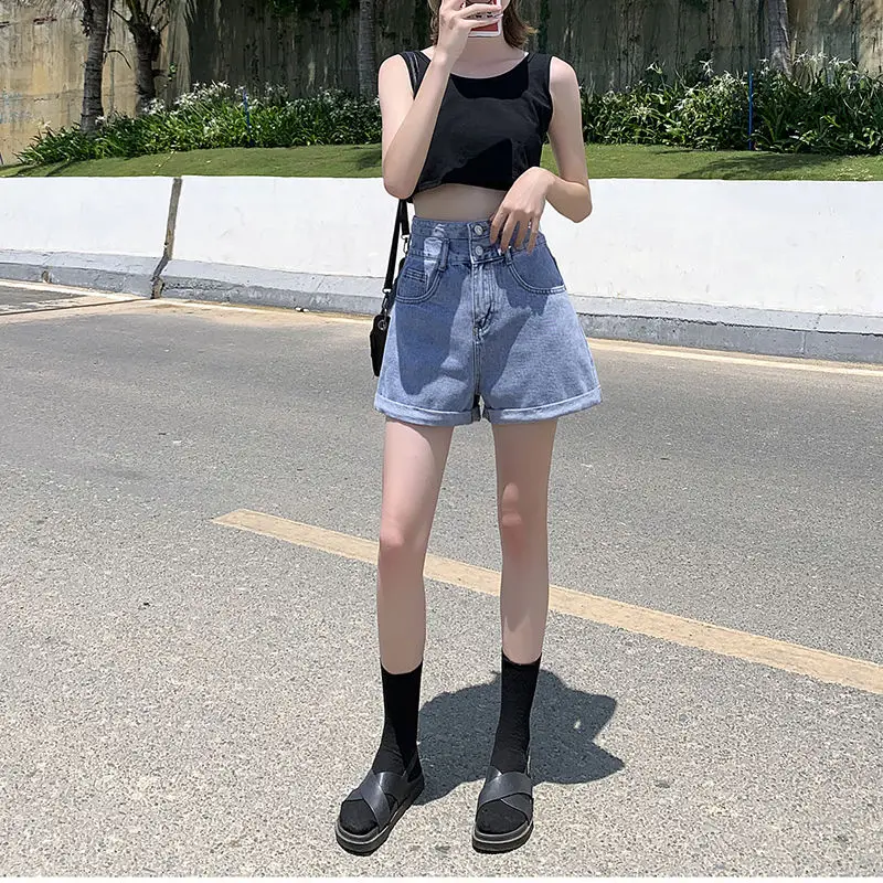 Women's Shorts High Waist Short Pants for Woman To Wear Cotton Jeans Denim Work Boxer Office Elegant XL Cheap Outdoor Normal Hot