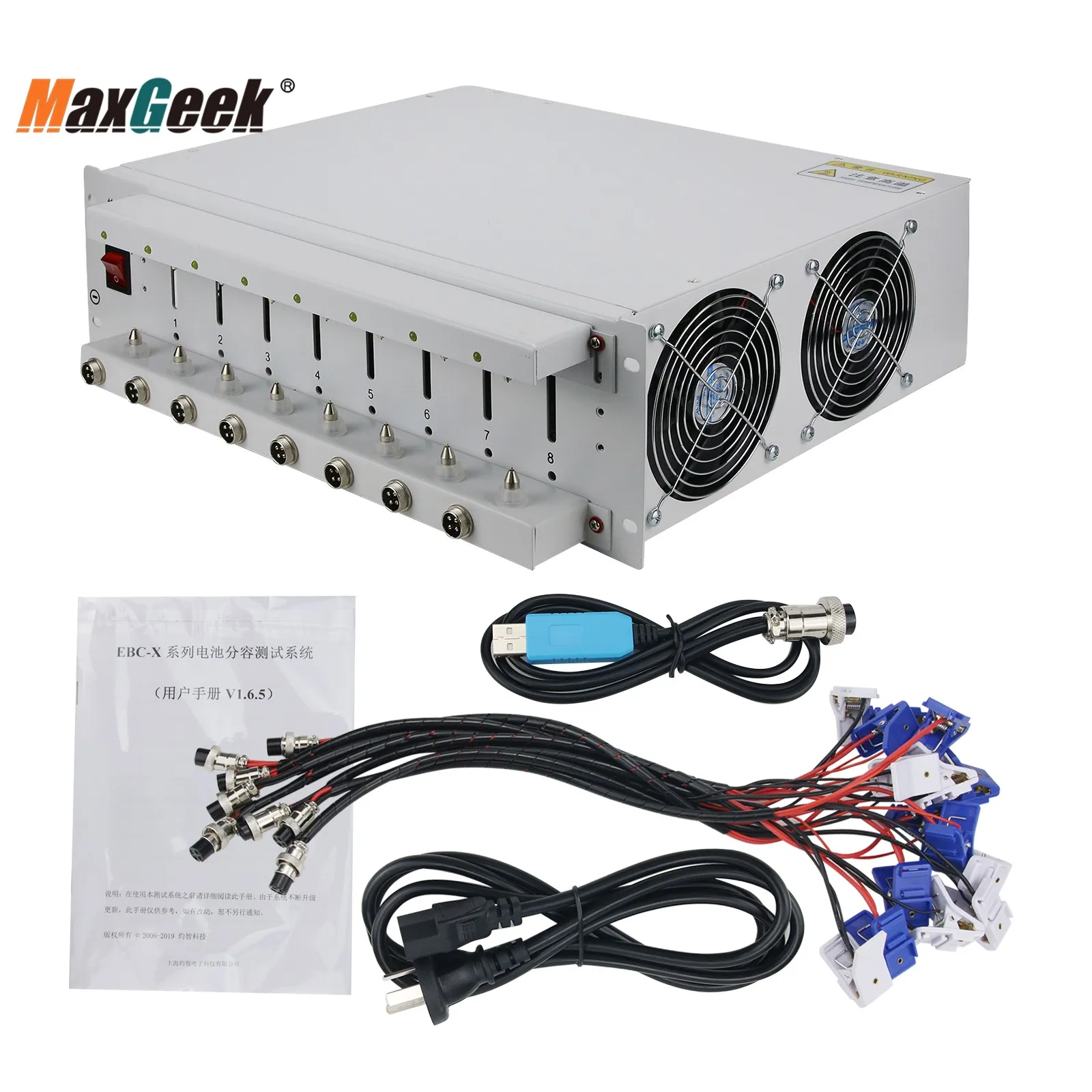 

Maxgeek EBC-X 8 каналов 18650, тестер емкости аккумулятора с держателем аккумулятора, тест на старение 10A