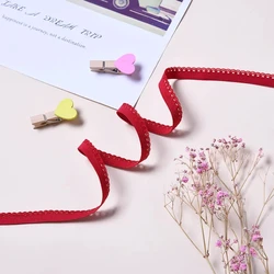 Stretchy Lace Trim Elastic Band for DIY Sewing and Craft Projects - 10mm, 3 - 10 Yards (Wine red)