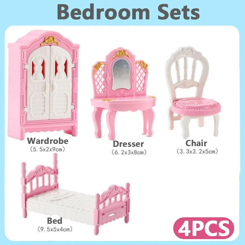 Charming Pink Miniature Dollhouse Kitchen Set - 10-Piece Kids Toy Collection