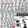 25/50/100/200Pcs WW2 Military Weapons Soldier Police Gangster SWAT Gun Mortar Building Blocks Figure Accessories Model Brick Toy 1