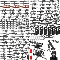 25/50/100/200Pcs WW2 Military Weapons Soldier Police Gangster SWAT Gun Mortar Building Blocks Figure Accessories Model Brick Toy 1